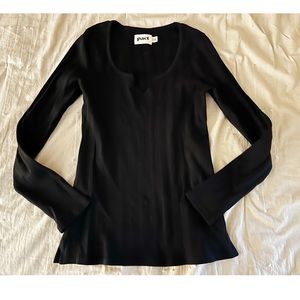 Pact Ribbed Split Neck LS Tee